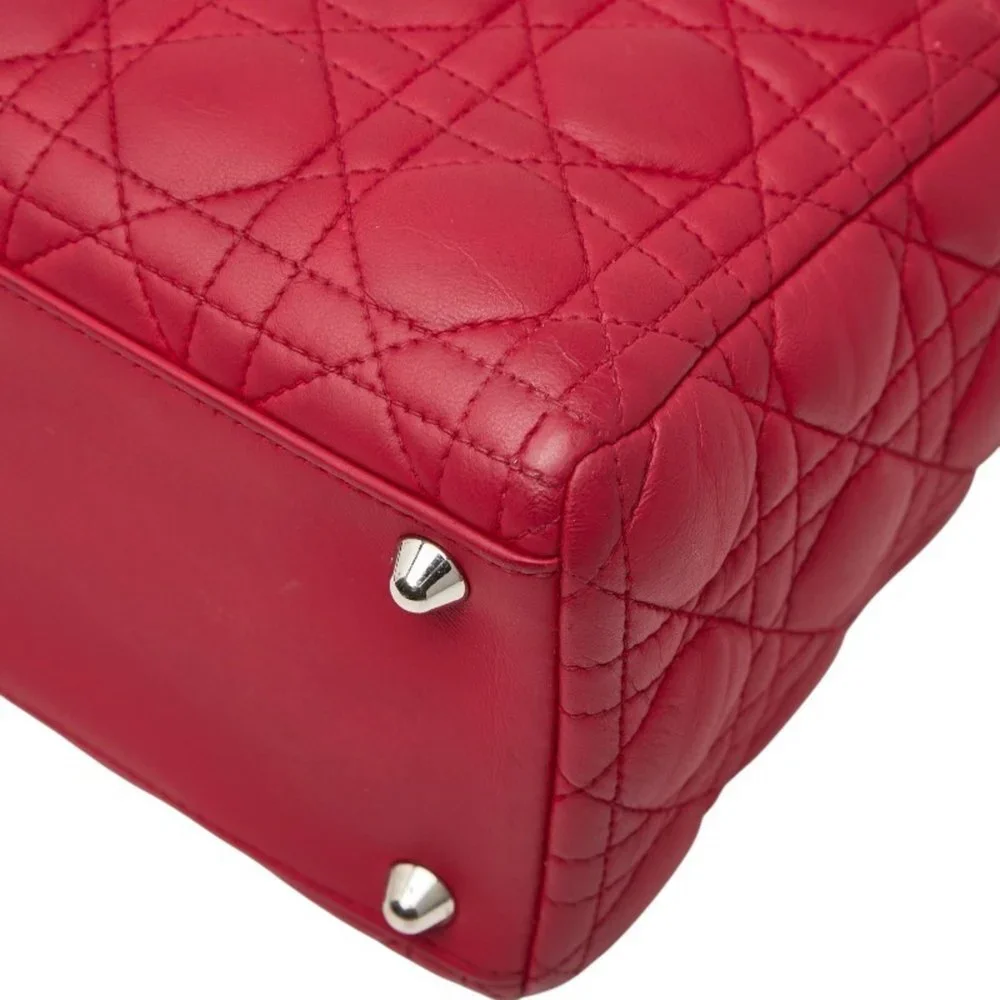 CHRISTIAN DIOR Red Leather Shoulder Bag - Picture 7 of 11